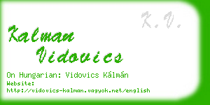 kalman vidovics business card