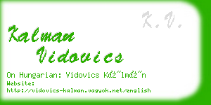 kalman vidovics business card